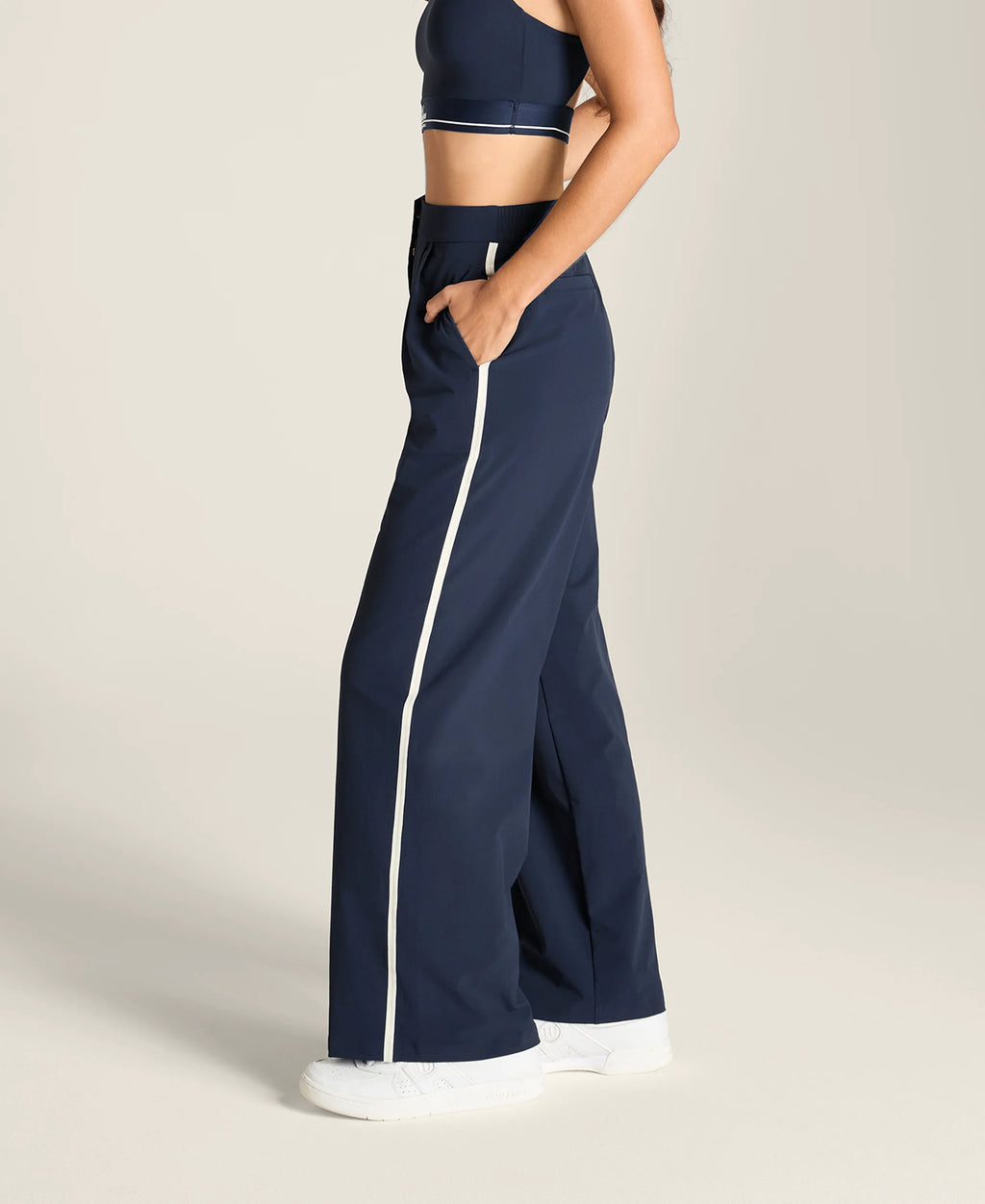 Navy Striped Pants